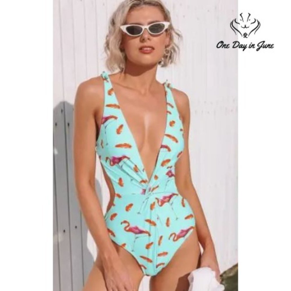 Cupshe Flamingo Cutout One Piece Swimsuit